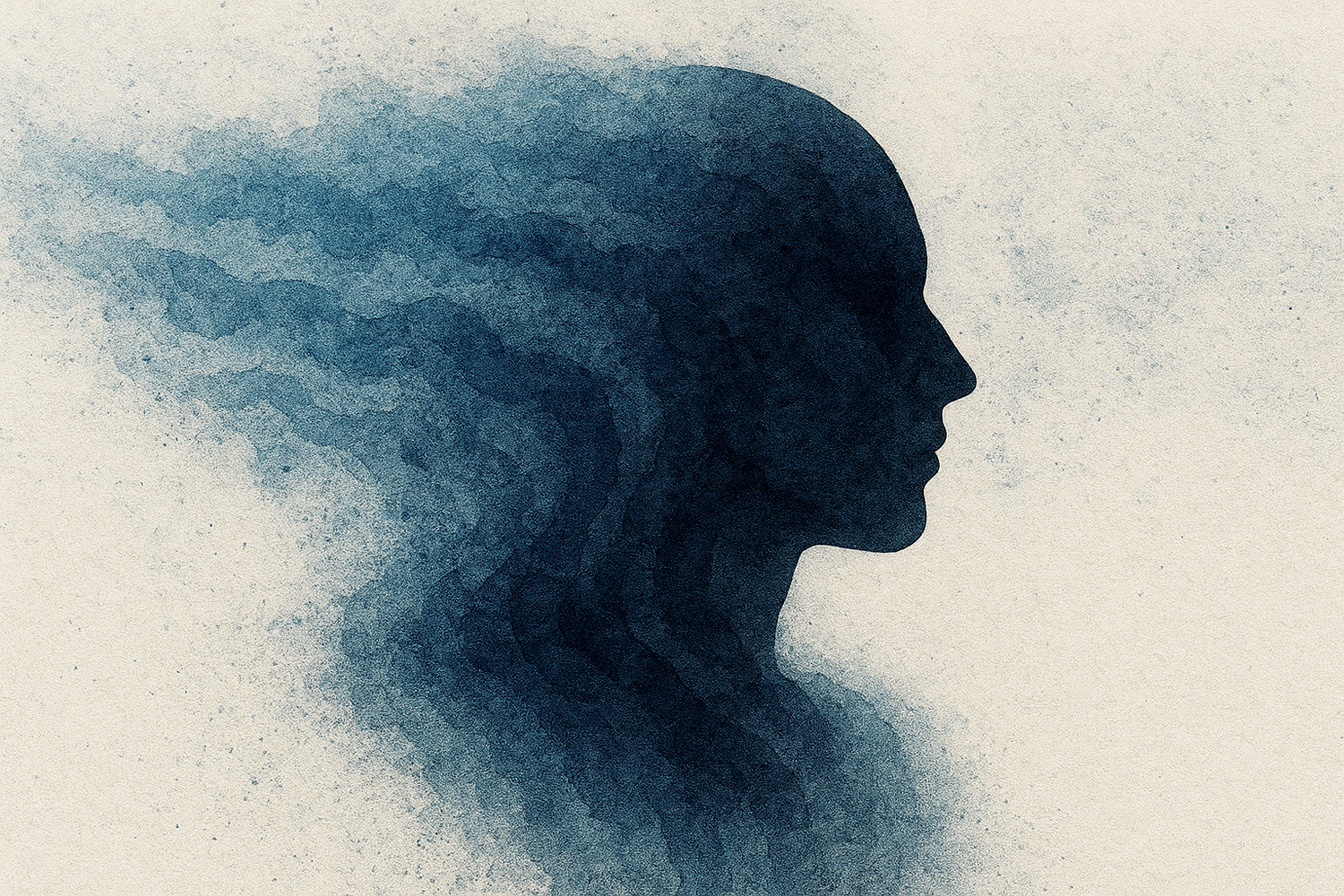 Ilustración conceptual de la relación entre posmodernidad y salud mental, simbolizando la fragmentación de la identidad y la percepción de la locura